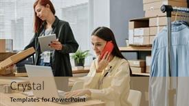  Presentation with scrolling - Presentation featuring young-woman-with-smartphone background and a coral colored foreground