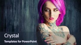  Presentation with woman body - Colorful theme enhanced with young woman with stylish crimson backdrop and a wine colored foreground