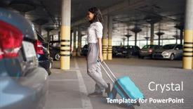  Presentation with car parking - Audience pleasing PPT layouts consisting of young-woman-with-suitcase backdrop and a gray colored foreground