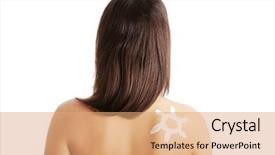  Presentation with sun life financial - Colorful PPT theme enhanced with young woman with sun-shaped backdrop and a  colored foreground