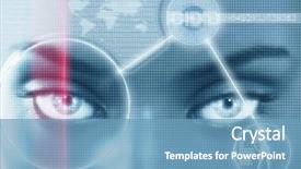  Presentation with graphics - PPT theme featuring abstract 1 20 - closeup portrait of young woman background and a teal colored foreground