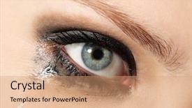  Presentation with drop - Slide set with young woman with tear drop background and a coral colored foreground