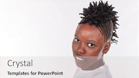  Presentation with young woman diagnosis of sti - Beautiful slide set featuring young-woman-with-traditional-african backdrop and a light gray colored foreground