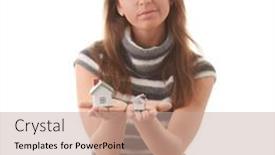  Presentation with real estate - Slide set featuring young-woman-with-two-hose background and a coral colored foreground