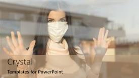  Presentation with normal - PPT layouts consisting of young-woman-with-veil-looking background and a coral colored foreground