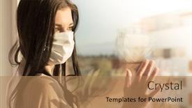  Presentation with normal - Beautiful slides featuring young-woman-with-veil-looking backdrop and a coral colored foreground