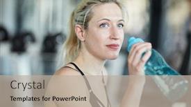  Presentation with bottle water - Cool new theme with young-woman-with-water-bottle backdrop and a mint green colored foreground