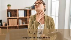  Presentation with sore throat - Theme enhanced with young-woman-working-at-consultation background and a coral colored foreground