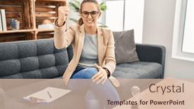  Presentation with anger - Slide set with young-woman-working-at-consultation background and a lemonade colored foreground