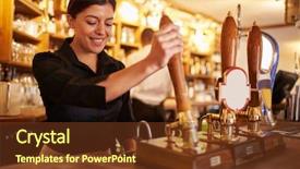  Presentation with bar - Theme with young woman working behind background and a tawny brown colored foreground