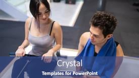  Presentation with rowing - Amazing slide set having young-woman-working-out backdrop and a ocean colored foreground