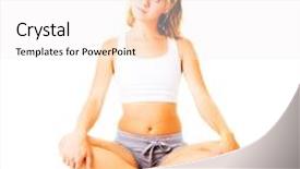  Presentation with complete - Slide set consisting of young woman working out on a white background from a complete series background and a white colored foreground
