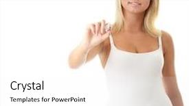  Presentation with creative writing - Slide set featuring young woman writing on abstract background and a  colored foreground