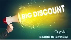  Presentation with yelling - Cool new presentation theme with young-woman-yelling-to-loudspeaker backdrop and a ocean colored foreground