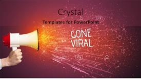  Presentation with viral - Cool new slides with young-woman-yelling-to-loudspeaker backdrop and a violet colored foreground