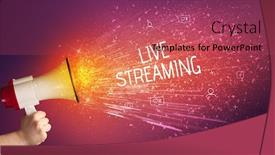  Presentation with yelling - Cool new theme with young-woman-yelling-to-loudspeaker backdrop and a red colored foreground