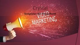  Presentation with social inequality concept - Audience pleasing presentation consisting of young-woman-yelling-to-loudspeaker backdrop and a red colored foreground