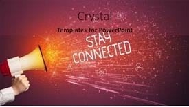  Presentation with yelling - Slide set with young-woman-yelling-to-loudspeaker background and a violet colored foreground