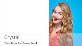  Presentation with advertising - PPT layouts enhanced with young-woman background and a white colored foreground