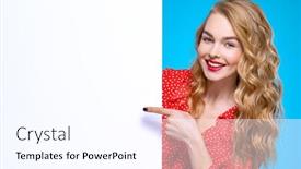  Presentation with points - Cool new theme with young-woman backdrop and a pink colored foreground