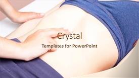  Presentation with alternative medicine - Slide set featuring young woman's abdomen being background and a cream colored foreground