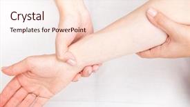  Presentation with physician - Amazing theme having young woman's wrist being backdrop and a lemonade colored foreground