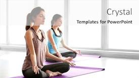  Presentation with gym - Slide deck with young-women-doing-yoga and a  colored foreground