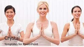  Presentation with women health - Slides with young women hands in prayer background and a lemonade colored foreground