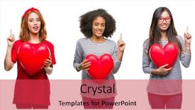  Presentation with for black women heart disease - Presentation design featuring young women holding red heart background and a  colored foreground