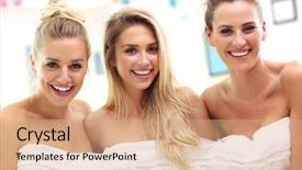  Presentation with best - PPT theme featuring young women in home spa background and a coral colored foreground