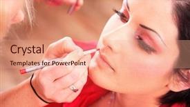  Presentation with women creating - Cool new presentation design with young women in the beauty backdrop and a  colored foreground