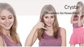  Presentation with women making - Audience pleasing slide set consisting of young women making a call me sign outdoors collage three women isolated on white backdrop and a light gray colored foreground