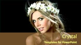  Presentation with black women - PPT theme consisting of young women on black background and a tawny brown colored foreground