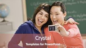  Presentation with self - PPT theme enhanced with young women taking self-portrait background and a coral colored foreground