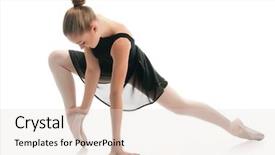  Presentation with ballerina - Beautiful presentation theme featuring young wonderful ballerina on white backdrop and a lemonade colored foreground