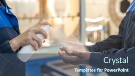  Presentation with toxic work environment - Colorful slide deck enhanced with young-worker-of-contemporary-factory backdrop and a ocean colored foreground