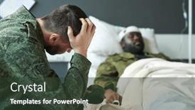  Presentation with head injury - Slides consisting of young-worried-soldier-in-camouflage background and a tawny brown colored foreground
