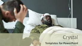  Presentation with wounded - Slide deck featuring young-wounded-african-american-soldier background and a soft green colored foreground