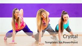  Presentation with zumba - Cool new PPT theme with young zumba women dancing modern backdrop and a lemonade colored foreground