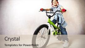  Presentation with bicycle - Slide deck featuring opportunity - corporate opportunities concept corporate opportunities background and a dark gray colored foreground