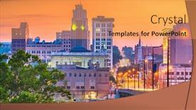  Presentation with columbus ohio usa skyline - Presentation theme featuring youngstown-ohio-usa-downtown-skyline background and a yellow colored foreground