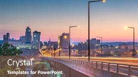  Presentation with skyline - Slide deck consisting of youngstown-ohio-usa-downtown-skyline background and a coral colored foreground