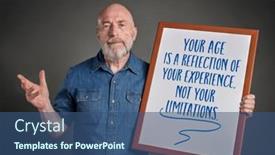  Presentation with limitations - Presentation design enhanced with your-age-is-a-reflection background and a  colored foreground