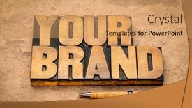  Presentation with trademark - Audience pleasing presentation theme consisting of your-brand-word-in-vintage backdrop and a coral colored foreground