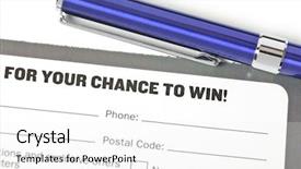  Presentation with win - Beautiful PPT theme featuring your chance to win backdrop and a white colored foreground