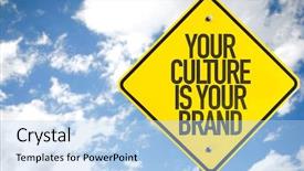  Presentation with brand - PPT theme with your culture is your brand background and a light blue colored foreground