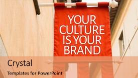  Presentation with brand - Slide deck consisting of your culture is your brand background and a coral colored foreground