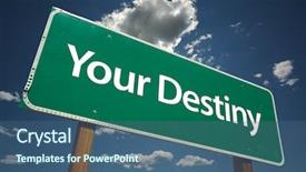  Presentation with road - Slides featuring your destiny green road sign background and a ocean colored foreground