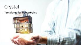  Presentation with child dream house - Beautiful presentation theme featuring your dream house design mixed backdrop and a cool aqua colored foreground