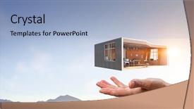  Presentation with dream - PPT theme having your dream house design mixed background and a light blue colored foreground